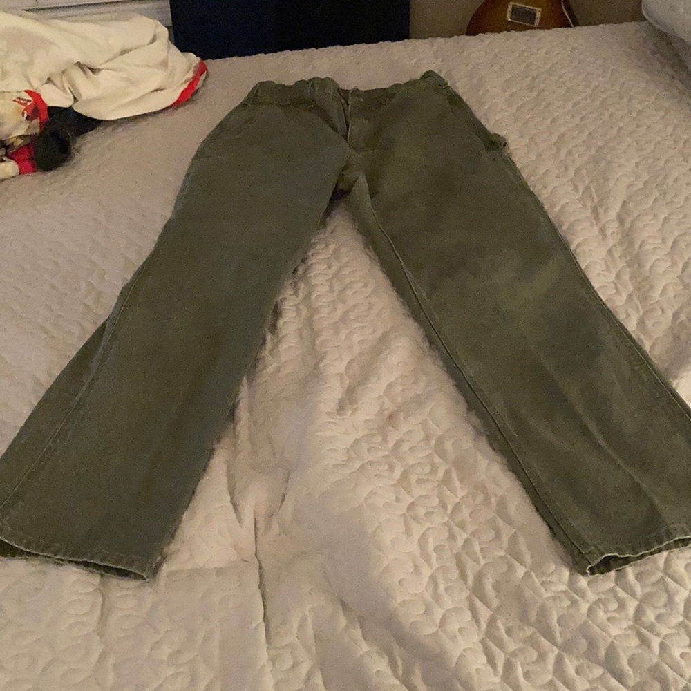 Green carhartt, loose original work pants